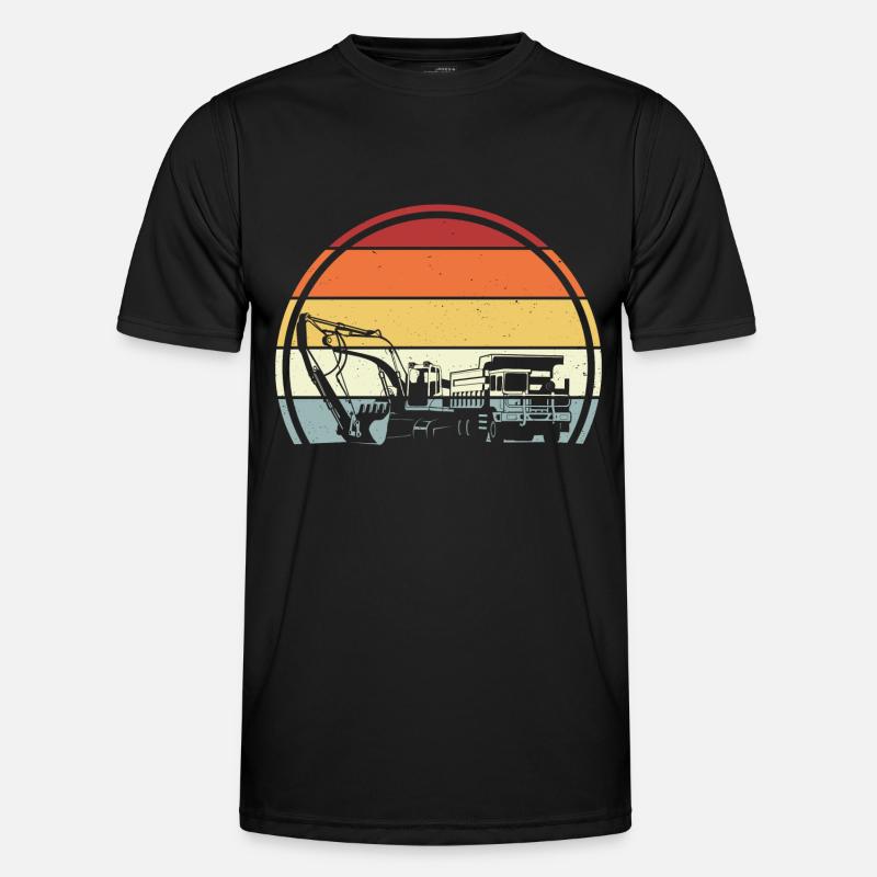 Excavator construction site - Men's Functional T-Shirt - black