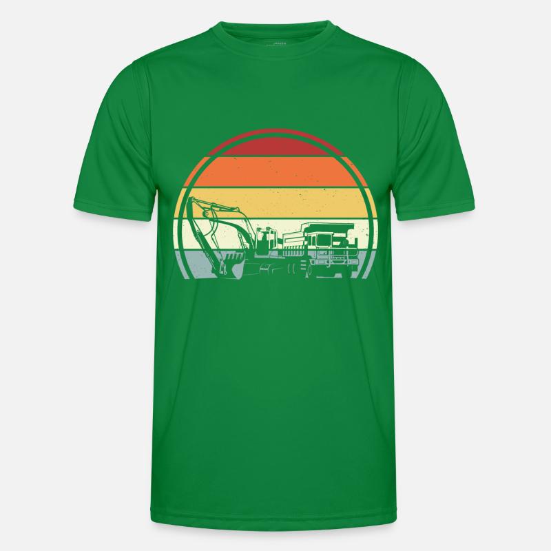 Bagger Baustelle Männer Funktions-T-Shirt