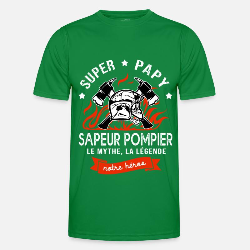 super papy sapeurs pompiers cadeau papi pompier T-shirt sport Homme