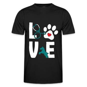 Love Veterinarian Veterinarian Veterinarian - Men's Functional T-Shirt - black - Front - AI Model Male 178 dark (178cm)