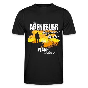Voyage d’aventure Randonnée Sports de montagne Dicton Cadeau - T-shirt sport Homme - noir - Devant - AI Model Male 178 dark (178cm)
