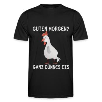 Bonjour? Glace très mince! - T-shirt sport Homme - noir - Devant - AI Model Male 178 dark (178cm)