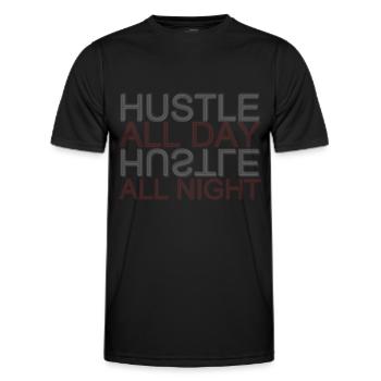 Travail hustle - T-shirt sport Homme - noir - Devant - AI Model Male 178 dark (178cm)