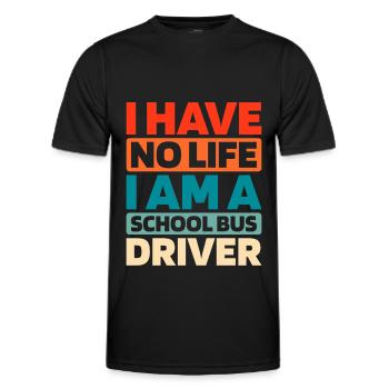 Chauffeur d’autobus scolaire - T-shirt sport Homme - noir - Devant - AI Model Male 178 dark (178cm)