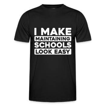 Administrateur de l’école - T-shirt sport Homme - noir - Devant - AI Model Male 178 dark (178cm)