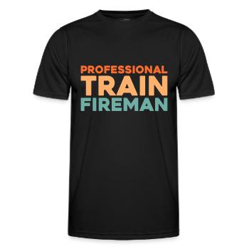 Firefighter Training Training - Men's Functional T-Shirt - black - Front - AI Model Male 178 dark (178cm)