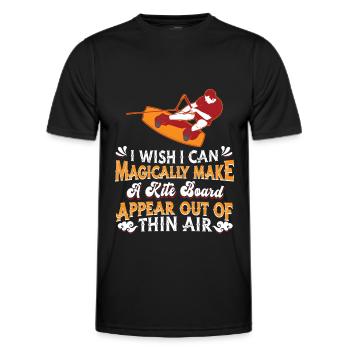 Kitesurfing Kiteboarding Kite Kite Kiten - Men's Functional T-Shirt - black - Front - AI Model Male 178 dark (178cm)