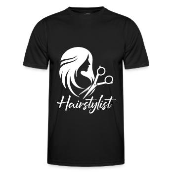 Coiffeur Coiffeur Coiffure Coiffure Coiffure Coiffure - T-shirt sport Homme - noir - Devant - AI Model Male 178 dark (178cm)