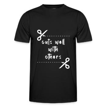 Coiffeur Coiffeur Coiffure Coiffure Coiffure Coiffure - T-shirt sport Homme - noir - Devant - AI Model Male 178 dark (178cm)
