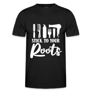 Coiffeur Coiffeur Coiffure Coiffure Coiffure Coiffure - T-shirt sport Homme - noir - Devant - AI Model Male 178 dark (178cm)