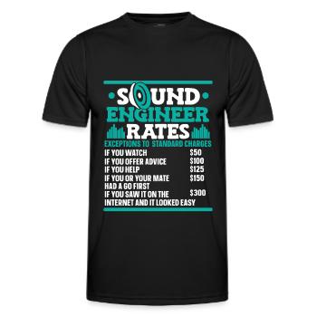 Tontechniker Sound Audio Engineer - Männer Funktions-T-Shirt - Schwarz - Vorne - AI Model Male 178 dark (178cm)