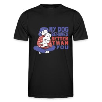 Hundetrainer Hundetrainer - Männer Funktions-T-Shirt - Schwarz - Vorne - AI Model Male 178 dark (178cm)