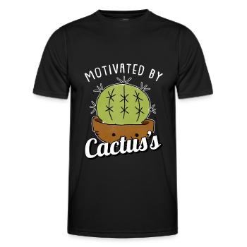 Kaktus Garten Saftig - Männer Funktions-T-Shirt - Schwarz - Vorne - AI Model Male 178 dark (178cm)