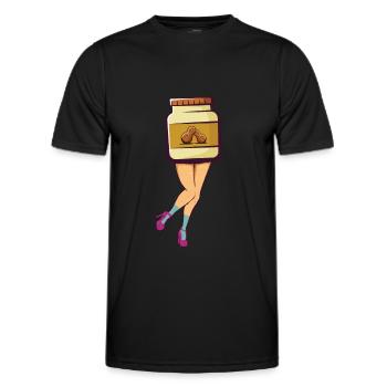 Attacher le beurre d’arachide - T-shirt sport Homme - noir - Devant - AI Model Male 178 dark (178cm)