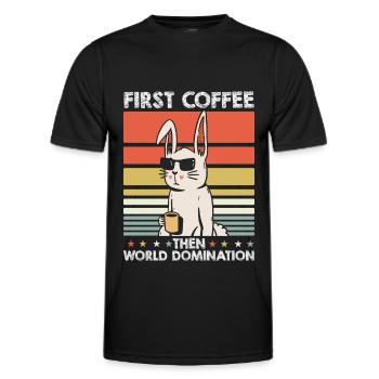 Rabbit Rabbit Coffee Sunglasses - Men's Functional T-Shirt - black - Front - AI Model Male 178 dark (178cm)