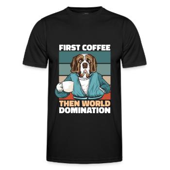 Bernhardiner Kaffee - Männer Funktions-T-Shirt - Schwarz - Vorne - AI Model Male 178 dark (178cm)