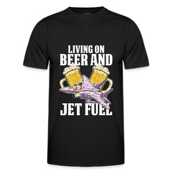 Mécanicien d’avion Jet de bière - T-shirt sport Homme - noir - Devant - AI Model Male 178 dark (178cm)