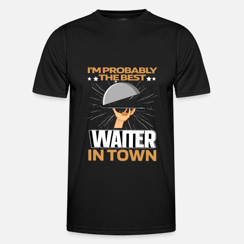 Kellner Kellnerin Lustig - Männer Funktions-T-Shirt - Schwarz