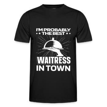 Serveur Serveuse Lustig - T-shirt sport Homme - noir - Devant - AI Model Male 178 dark (178cm)