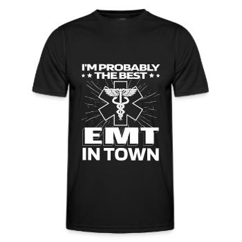 Rettungsdienst Sanitäter Rettungssanitäter - Männer Funktions-T-Shirt - Schwarz - Vorne - AI Model Male 178 dark (178cm)
