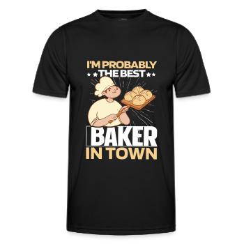 Backen Bäcker Bäckerei - Männer Funktions-T-Shirt - Schwarz - Vorne - AI Model Male 178 dark (178cm)