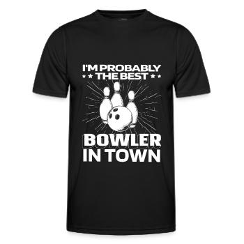 Bowling Bowlen Bowler Lustig - Männer Funktions-T-Shirt - Schwarz - Vorne - AI Model Male 178 dark (178cm)