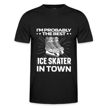Schlittschuhlaufen Witzig - Männer Funktions-T-Shirt - Schwarz - Vorne - AI Model Male 178 dark (178cm)