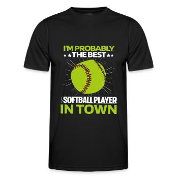 Softball - Männer Funktions-T-Shirt - Schwarz - Vorne - AI Model Male 178 dark (178cm)