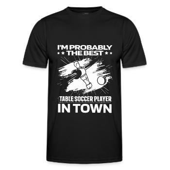 Table football foosball Funny - Men's Functional T-Shirt - black - Front - AI Model Male 178 dark (178cm)