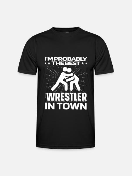 Wrestling Wrestler Funny - Men's Functional T-Shirt - black