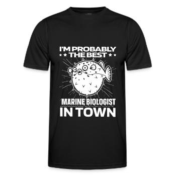 Marine Biologist Marine Biology Funny - Men's Functional T-Shirt - black - Front - AI Model Male 178 dark (178cm)