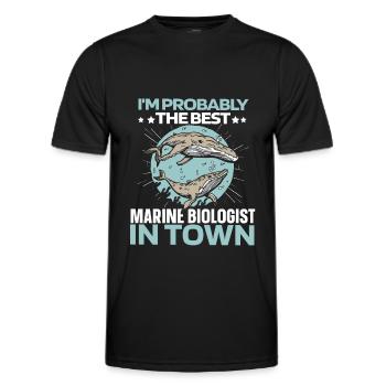 Marine Biologist Marine Biology Humor - Men's Functional T-Shirt - black - Front - AI Model Male 178 dark (178cm)