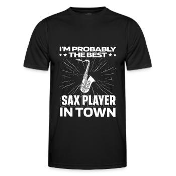 Saxophone Saxophone Drôle - T-shirt sport Homme - noir - Devant - AI Model Male 178 dark (178cm)