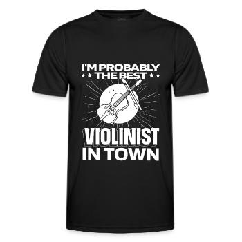 Violin Violin Funny - Men's Functional T-Shirt - black - Front - AI Model Male 178 dark (178cm)