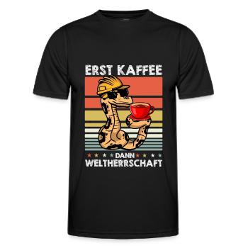 Boa Constrictor Schlange Sonnenbrille Kaffee - Männer Funktions-T-Shirt - Schwarz - Vorne - AI Model Male 178 dark (178cm)