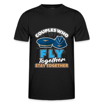 Flugbegleiter Stewardess Paar - Männer Funktions-T-Shirt - Schwarz - Vorne - AI Model Male 178 dark (178cm)