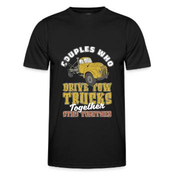 Abschleppdienst Abschlepper Paar - Männer Funktions-T-Shirt - Schwarz - Vorne - AI Model Male 178 dark (178cm)