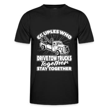 Abschleppdienst Abschlepper Paar - Männer Funktions-T-Shirt - Schwarz - Vorne - AI Model Male 178 dark (178cm)