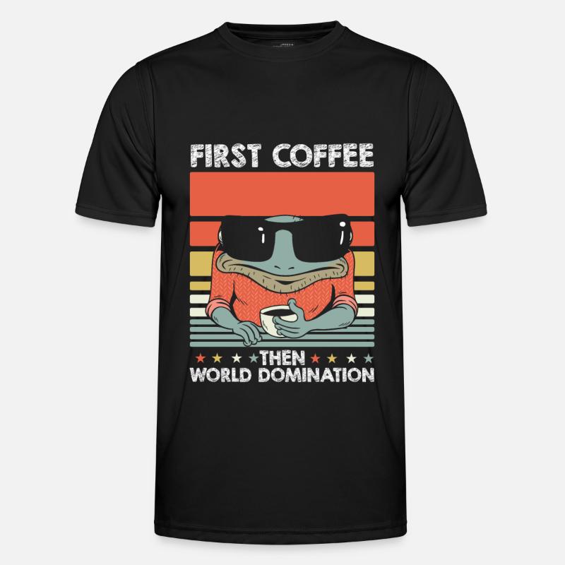 Frog Toad Coffee Sunglasses - Men's Functional T-Shirt - black