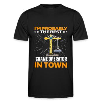 Crane driver Crane operator - Men's Functional T-Shirt - black - Front - AI Model Male 178 dark (178cm)
