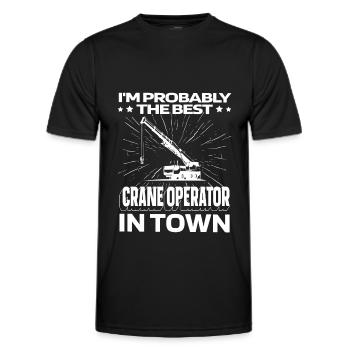 Crane driver Crane operator truck - Men's Functional T-Shirt - black - Front - AI Model Male 178 dark (178cm)