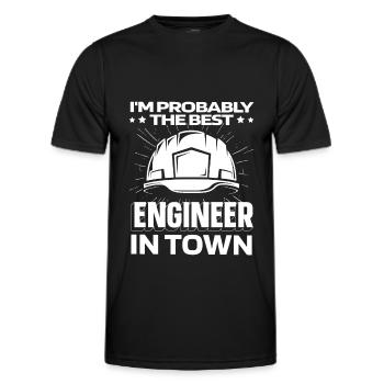 Engineer Helm - Men's Functional T-Shirt - black - Front - AI Model Male 178 dark (178cm)