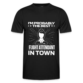 Hôtesse de l’air hôtesse de l’air Lustig - T-shirt sport Homme - noir - Devant - AI Model Male 178 dark (178cm)
