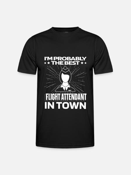 Flight attendant Stewardess Lustig - Men's Functional T-Shirt - black