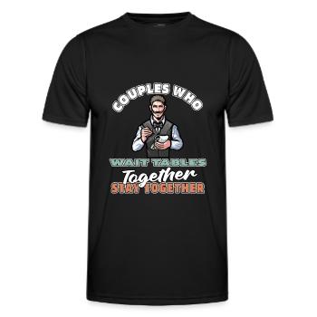 Waiter Waitress couple - Men's Functional T-Shirt - black - Front - AI Model Male 178 dark (178cm)