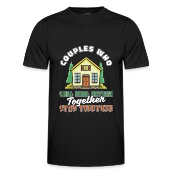 Couple d’agent immobilier - T-shirt sport Homme - noir - Devant - AI Model Male 178 dark (178cm)