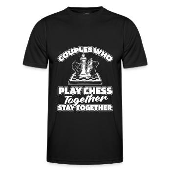 Paire d’échecs - T-shirt sport Homme - noir - Devant - AI Model Male 178 dark (178cm)