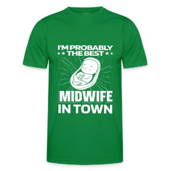 Midwife Baby - Men's Functional T-Shirt - kelly green - Front - AI Model Male 178 dark (178cm)