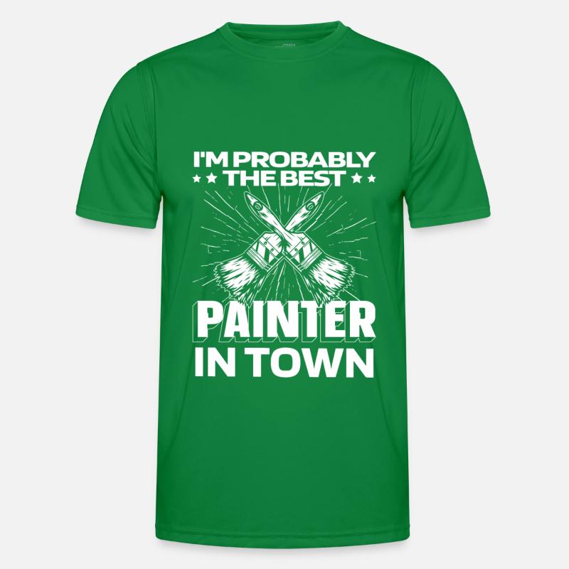 Maler Lackierer Bürsten Männer Funktions-T-Shirt