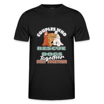 Hund Rettungshund Paar - Männer Funktions-T-Shirt - Schwarz - Vorne - AI Model Male 178 dark (178cm)